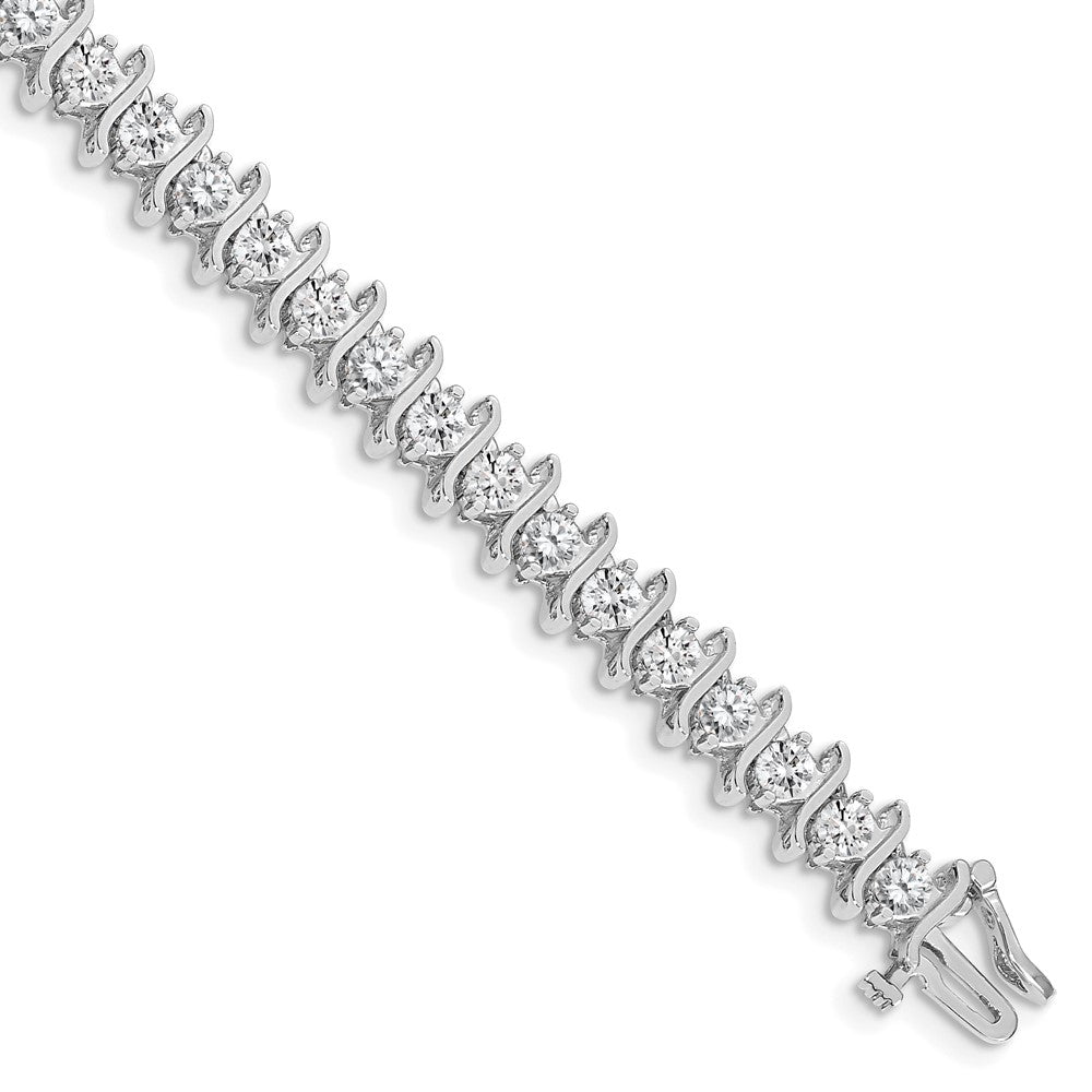 Holds 7.19 carat 33- Round Diamond 2-prong S-link Tennis Bracelet Mounting - WBC