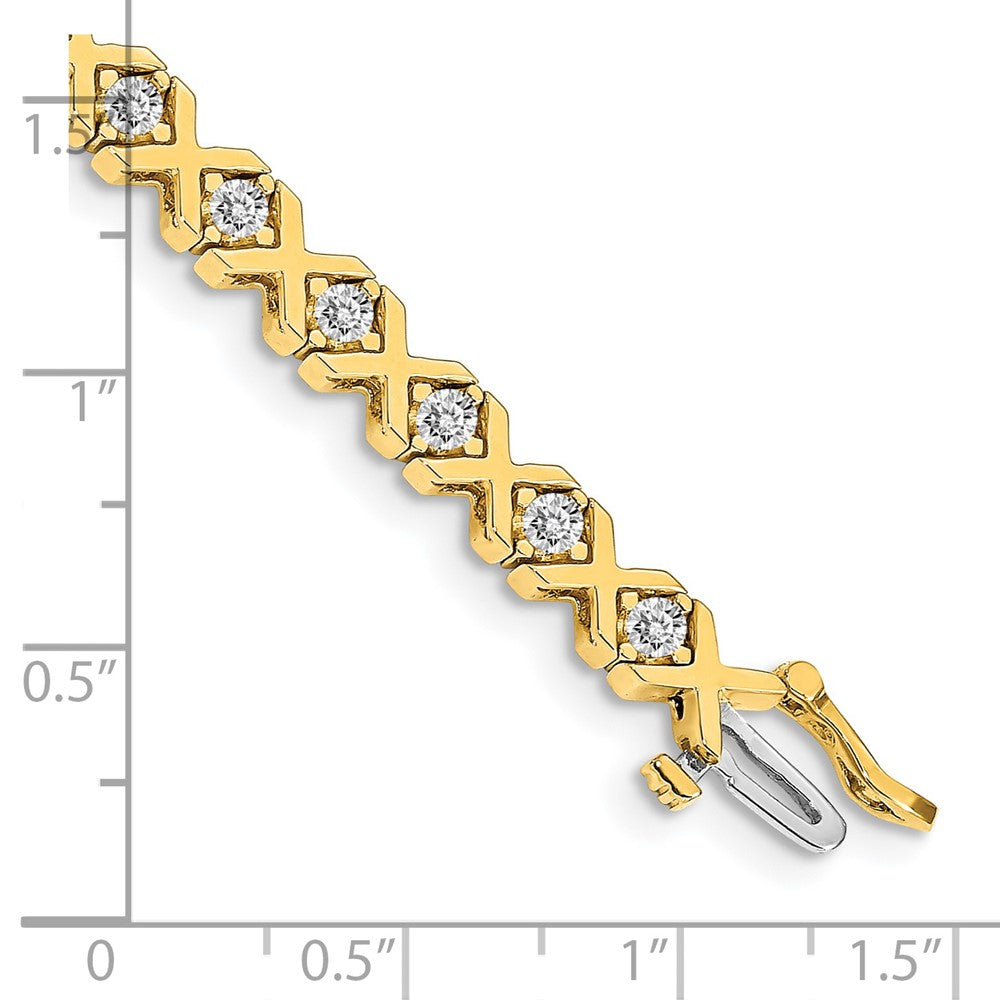 Holds 2.4 carat 26- Round Diamond 4-prong X-design Tennis Bracelet Mounting - WBC