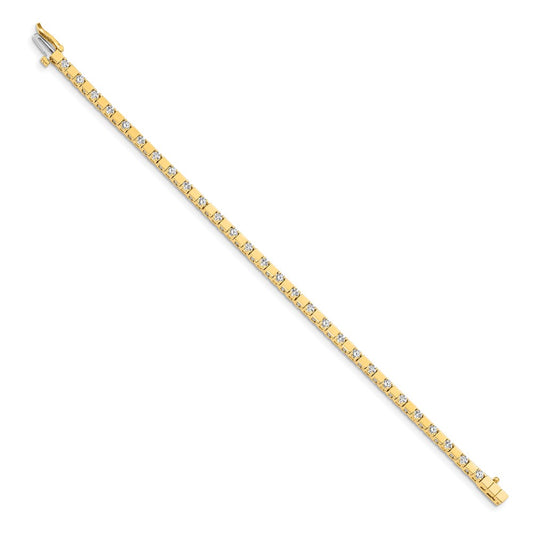 Holds 1.1 carat 28- Round Diamond Square Link Tennis Bracelet Mounting - WBC