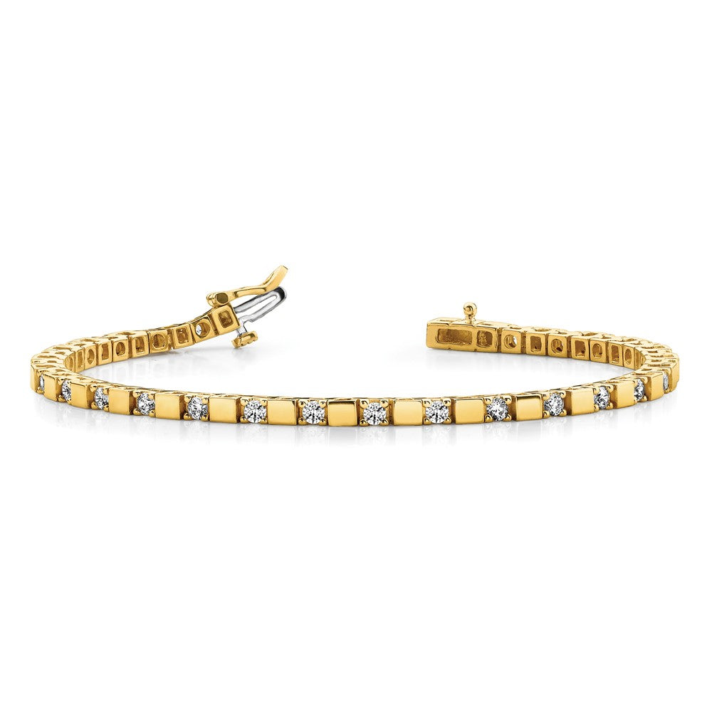 Holds 1.1 carat 28- Round Diamond Square Link Tennis Bracelet Mounting - WBC