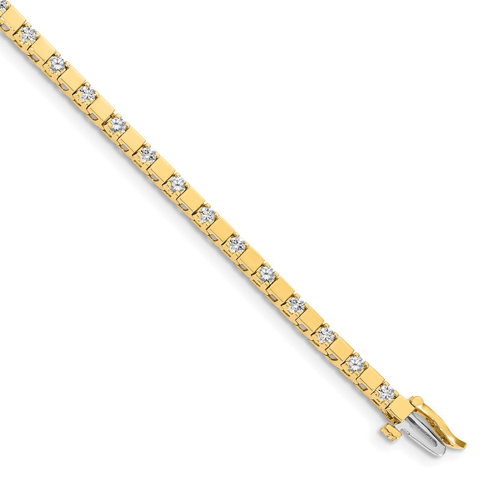 Holds 1.1 carat 28- Round Diamond Square Link Tennis Bracelet Mounting - WBC