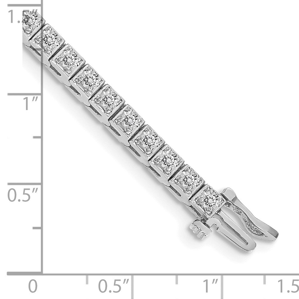 Holds 1.75 carat 44- Round Diamond 4-prong Tennis Bracelet Mounting - WBC