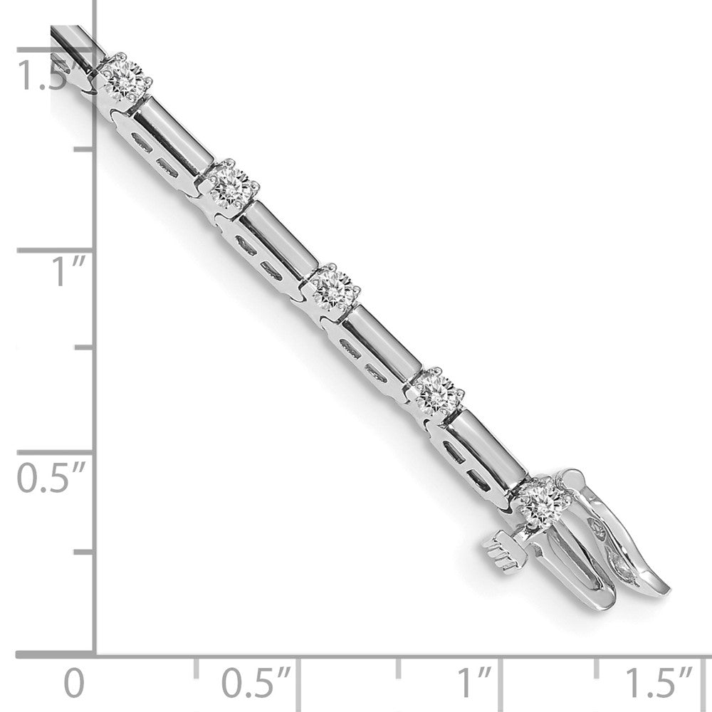 Holds 1 carat 19- Round Diamond Bar Link Tennis Bracelet Mounting - WBC