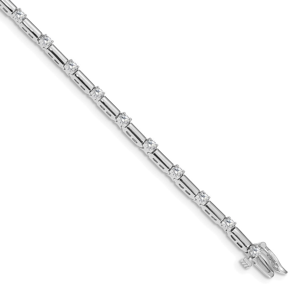 Holds 1 carat 19- Round Diamond Bar Link Tennis Bracelet Mounting - WBC