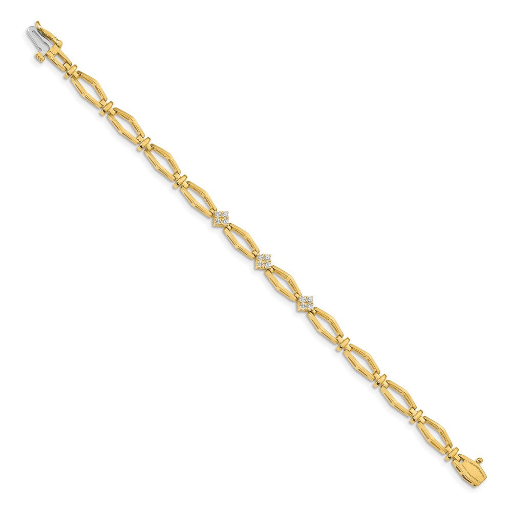 Holds 1/5 carat 12- Round Diamond Cluster Fancy Bracelet Mounting - WBC