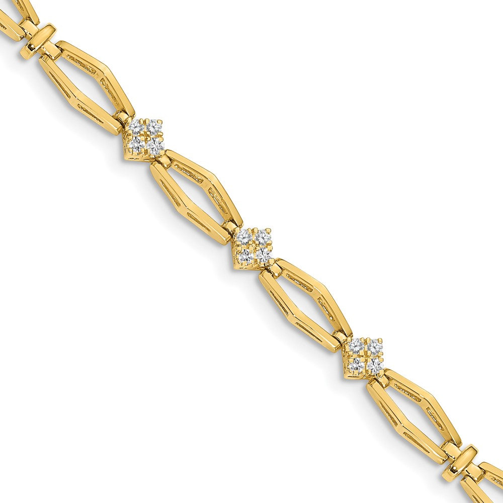 Holds 1/5 carat 12- Round Diamond Cluster Fancy Bracelet Mounting - WBC
