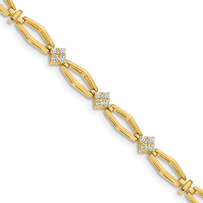 Holds 1/5 carat 12- Round Diamond Cluster Fancy Bracelet Mounting - WBC