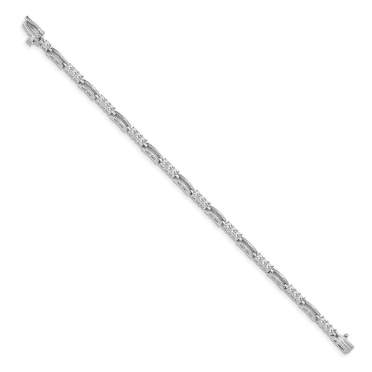 Holds 1.5 carat 28- Round Diamond Paperclip Link Tennis Bracelet Mounting - WBC