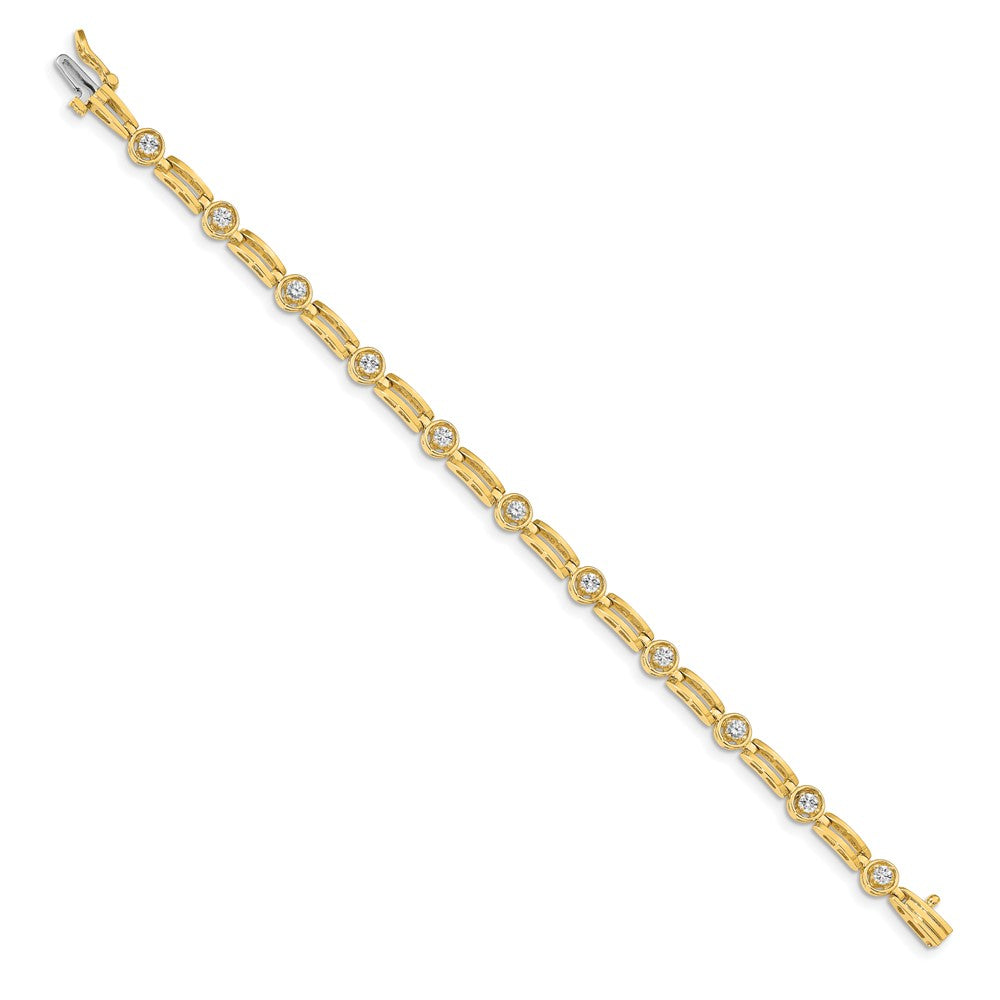 Holds 3/4 carat 11- Round Diamond 4-prong Bar Link Tennis Bracelet Mounting - WBC