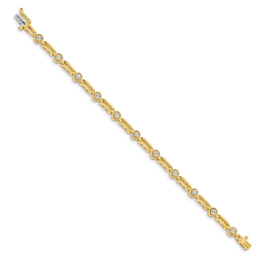 Holds 3/4 carat 11- Round Diamond 4-prong Bar Link Tennis Bracelet Mounting - WBC