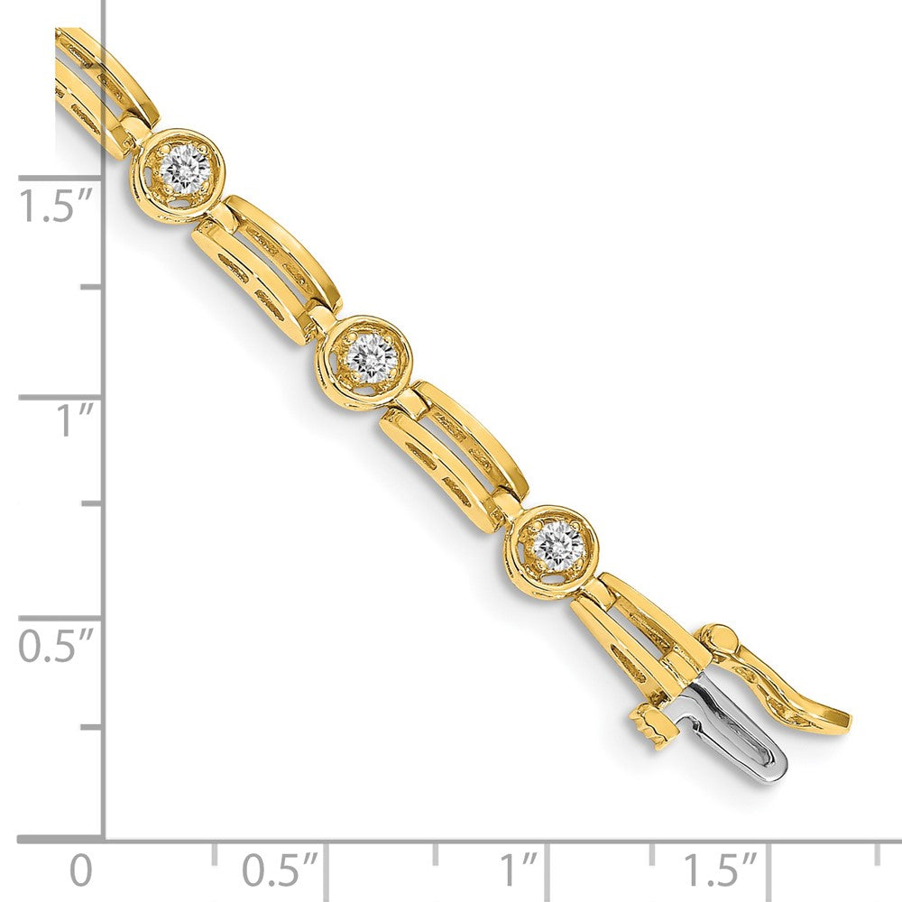 Holds 3/4 carat 11- Round Diamond 4-prong Bar Link Tennis Bracelet Mounting - WBC