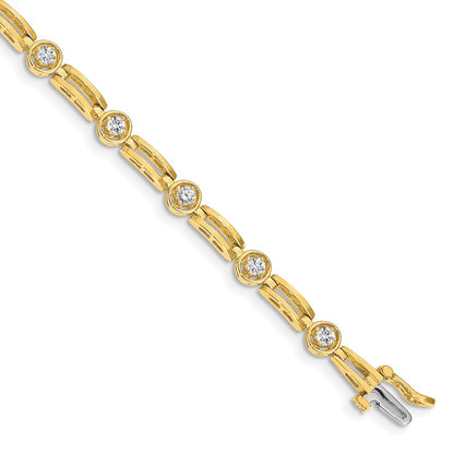 Holds 3/4 carat 11- Round Diamond 4-prong Bar Link Tennis Bracelet Mounting - WBC