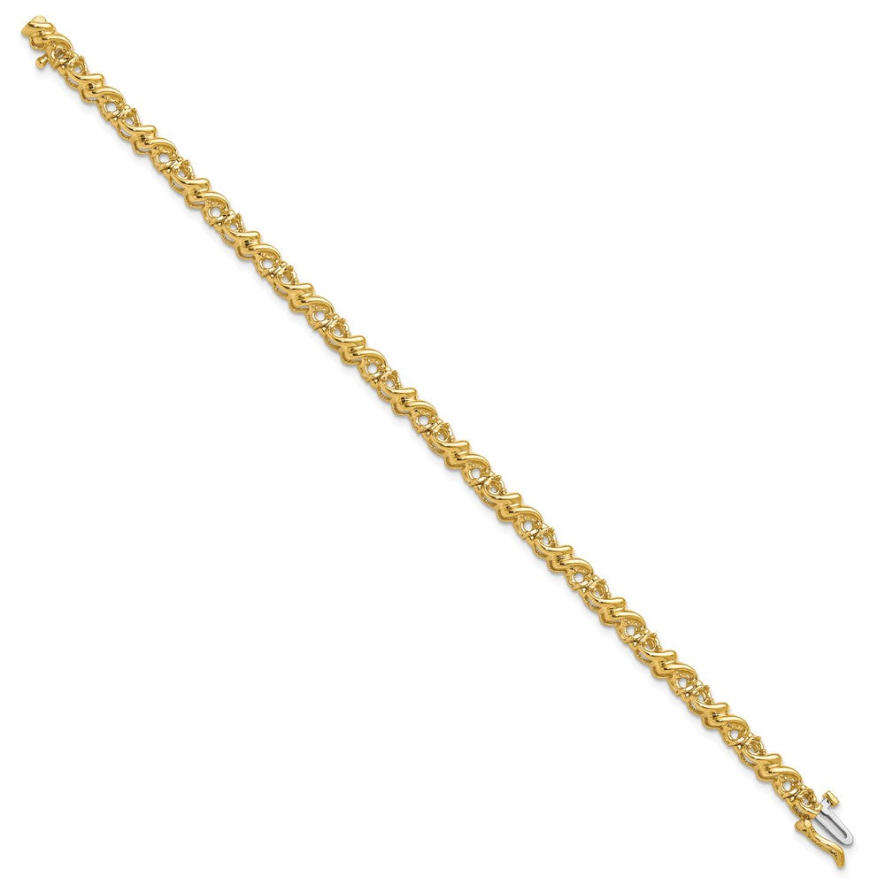Holds 1.17 carat 30- Round Diamond Fancy Swirl Tennis Bracelet Mounting - WBC