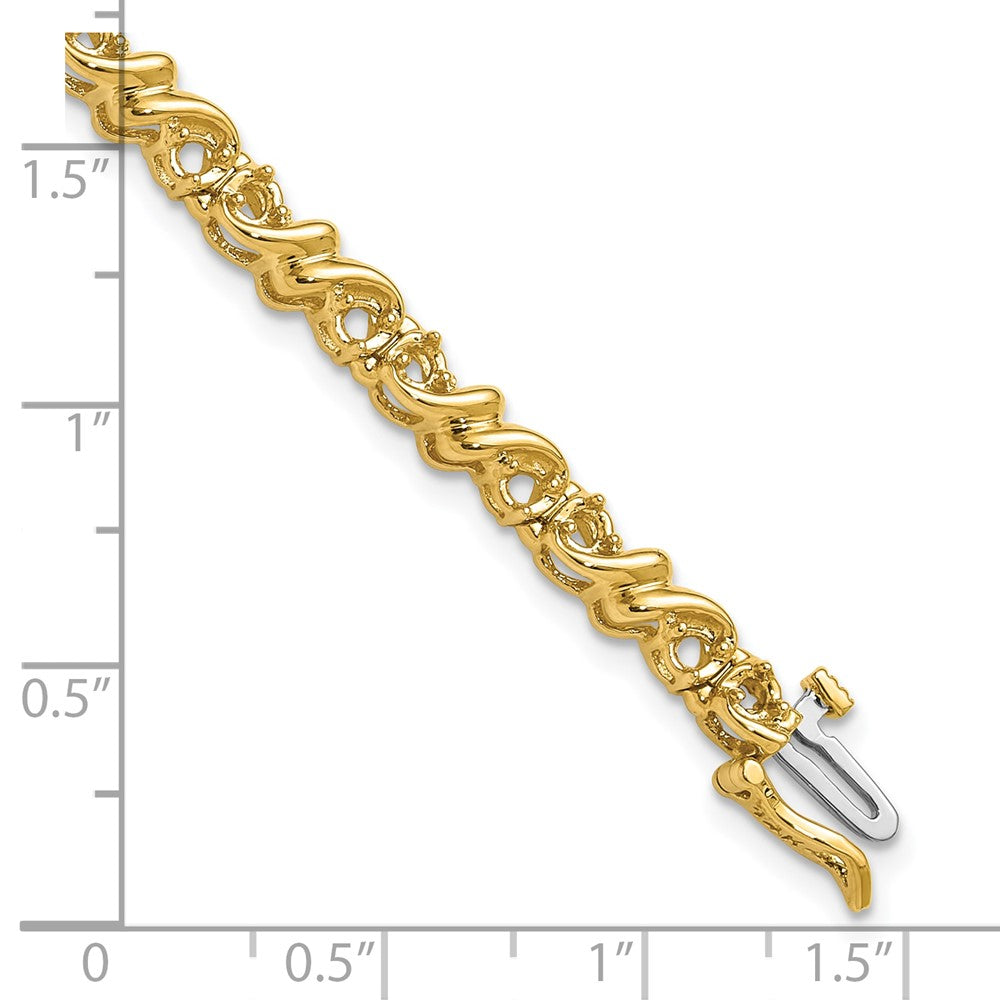Holds 1.17 carat 30- Round Diamond Fancy Swirl Tennis Bracelet Mounting - WBC
