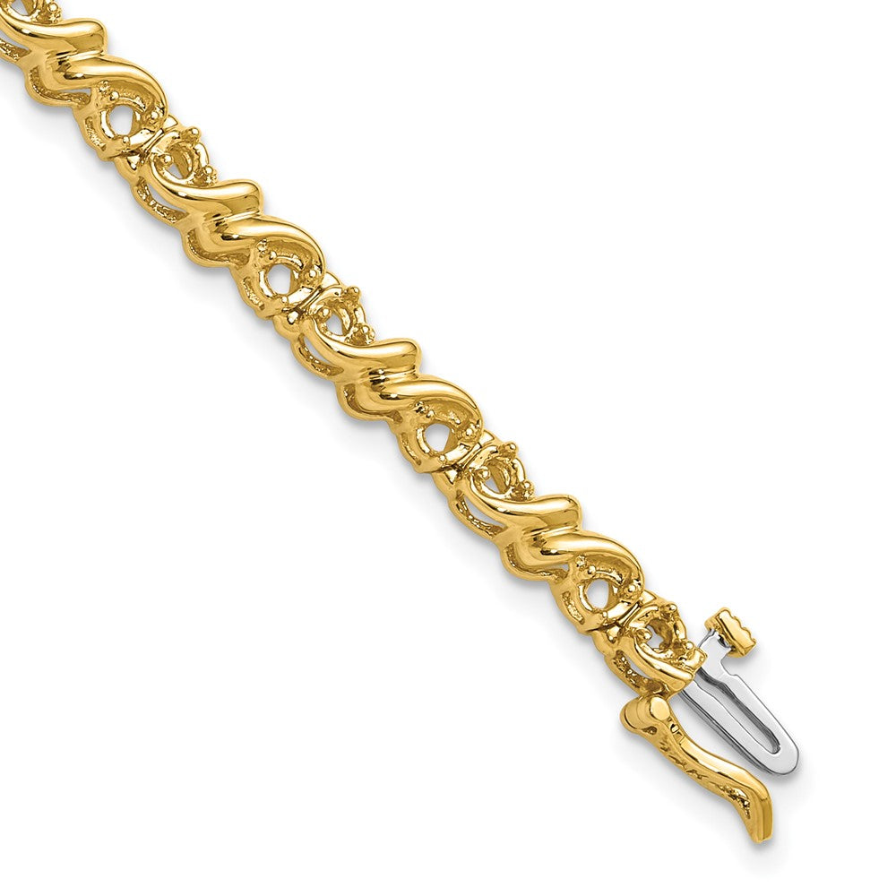 Holds 1.17 carat 30- Round Diamond Fancy Swirl Tennis Bracelet Mounting - WBC