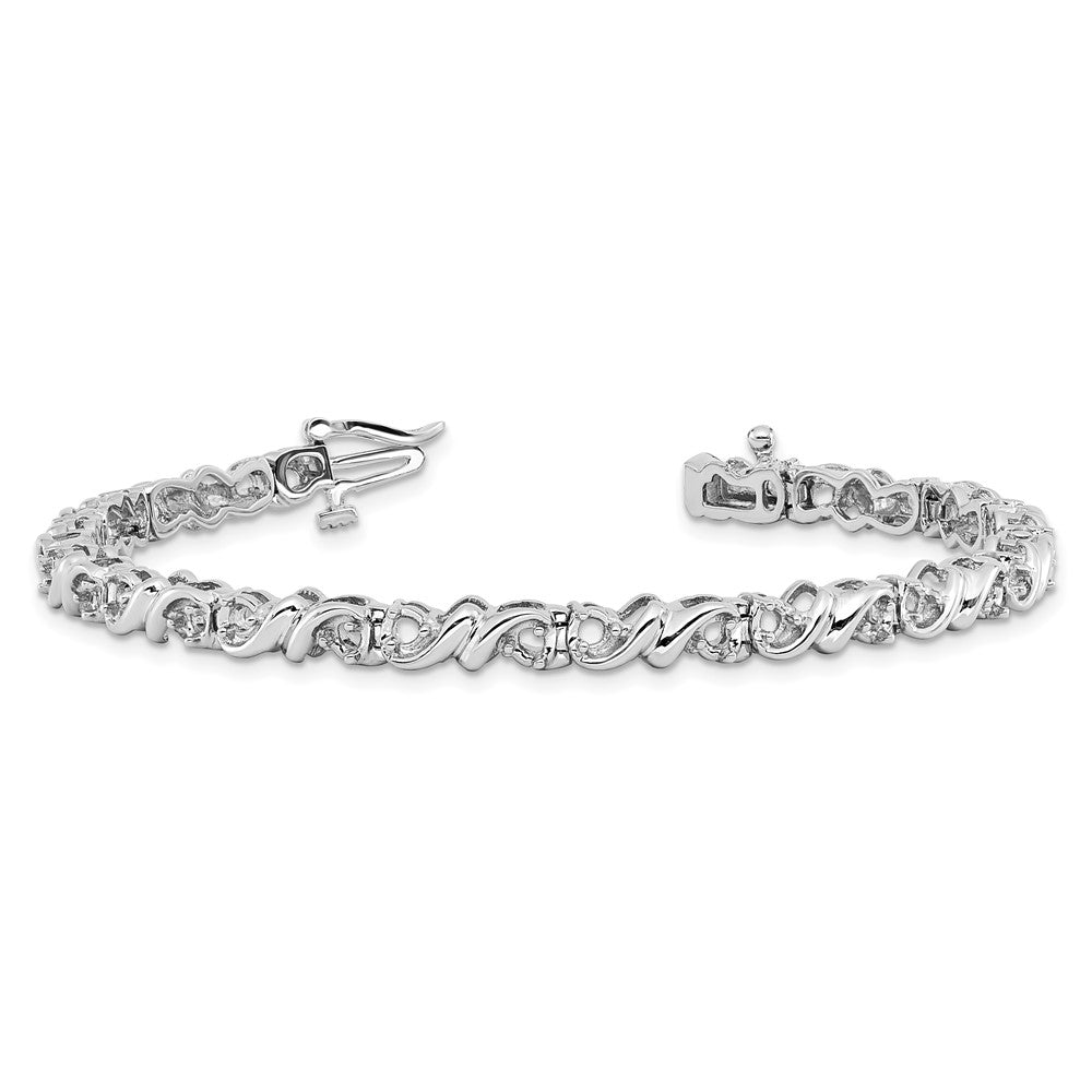 Holds 1.17 carat 30- Round Diamond Fancy Swirl Tennis Bracelet Mounting - WBC