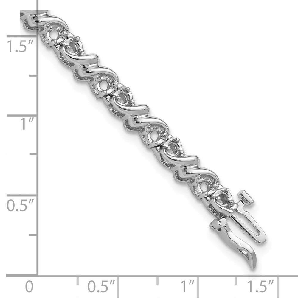 Holds 1.17 carat 30- Round Diamond Fancy Swirl Tennis Bracelet Mounting - WBC