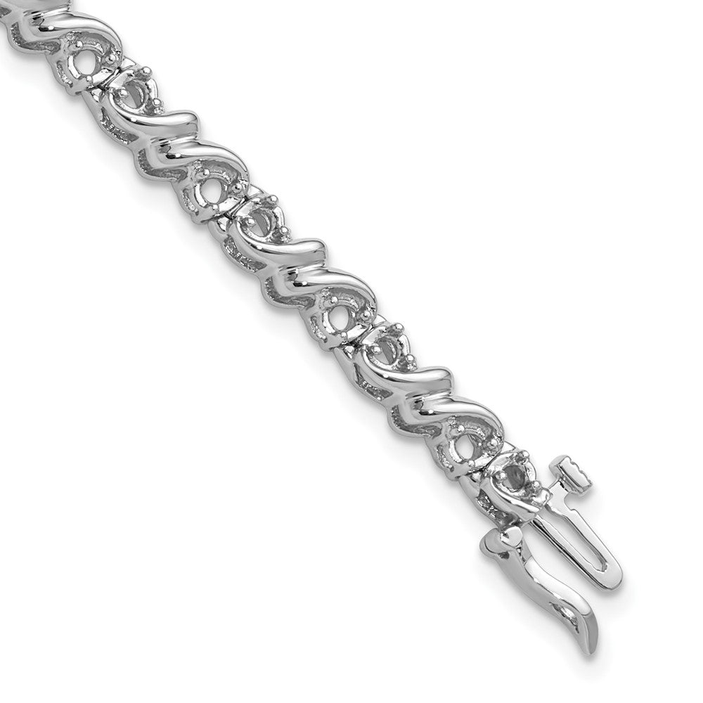 Holds 1.17 carat 30- Round Diamond Fancy Swirl Tennis Bracelet Mounting - WBC