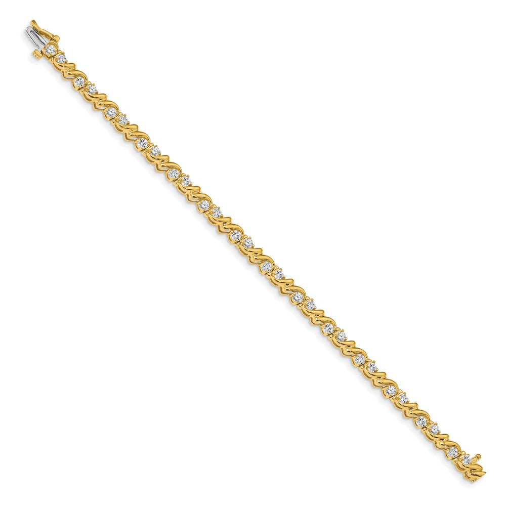 Holds 1.45 carat 28- Round Diamond Fancy Swirl Tennis Bracelet Mounting - WBC