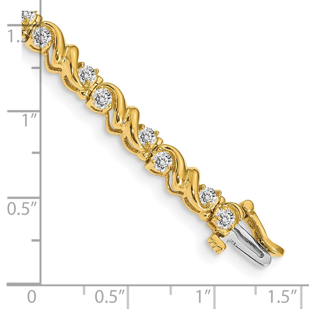 Holds 1.45 carat 28- Round Diamond Fancy Swirl Tennis Bracelet Mounting - WBC