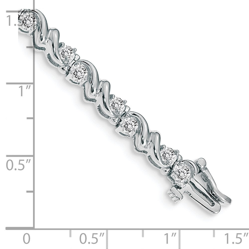 Holds 1.45 carat 28- Round Diamond Fancy Swirl Tennis Bracelet Mounting - WBC
