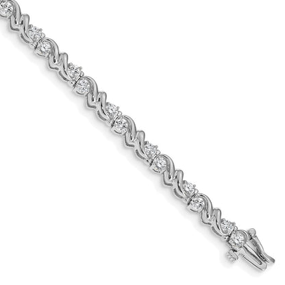 Holds 1.45 carat 28- Round Diamond Fancy Swirl Tennis Bracelet Mounting - WBC