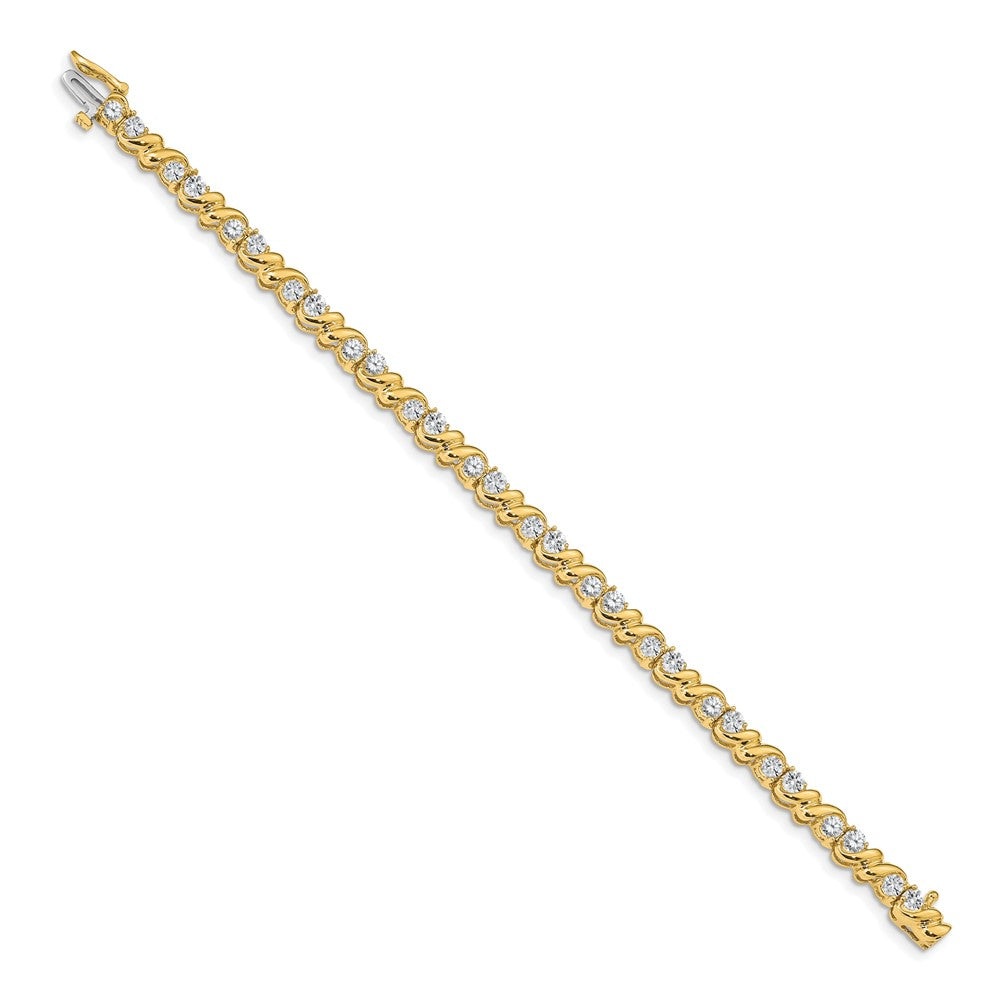 Holds 2.88 carat 28- Round Diamond Fancy Swirl Tennis Bracelet Mounting - WBC