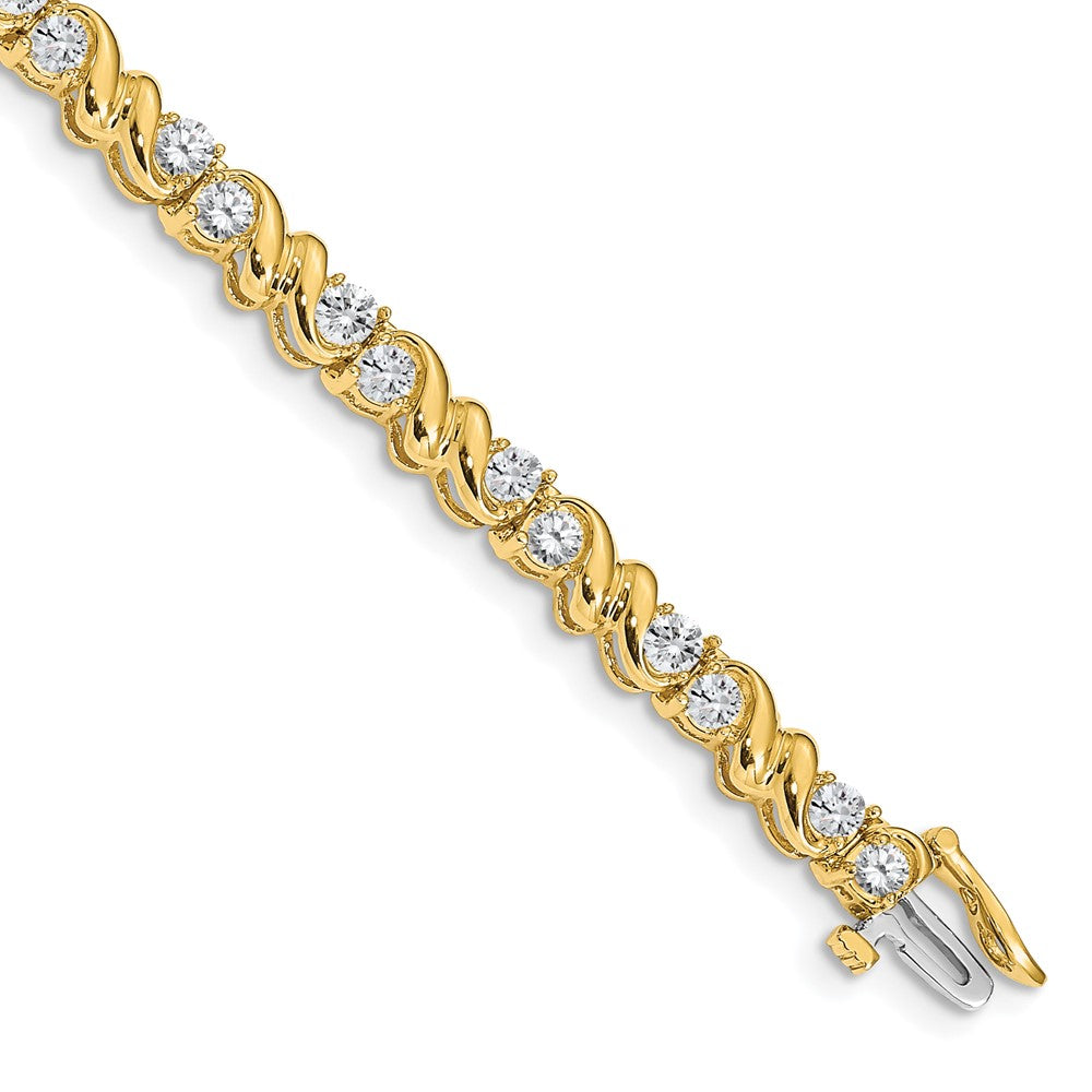 Holds 2.88 carat 28- Round Diamond Fancy Swirl Tennis Bracelet Mounting - WBC