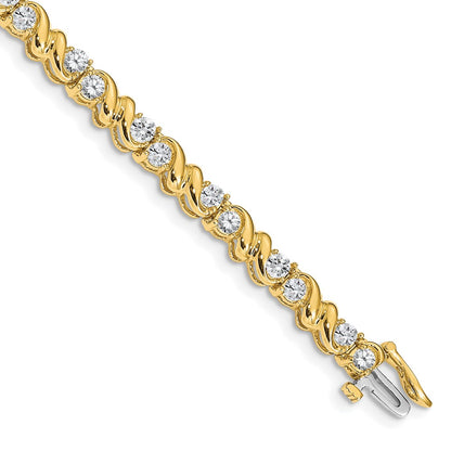 Holds 2.88 carat 28- Round Diamond Fancy Swirl Tennis Bracelet Mounting - WBC