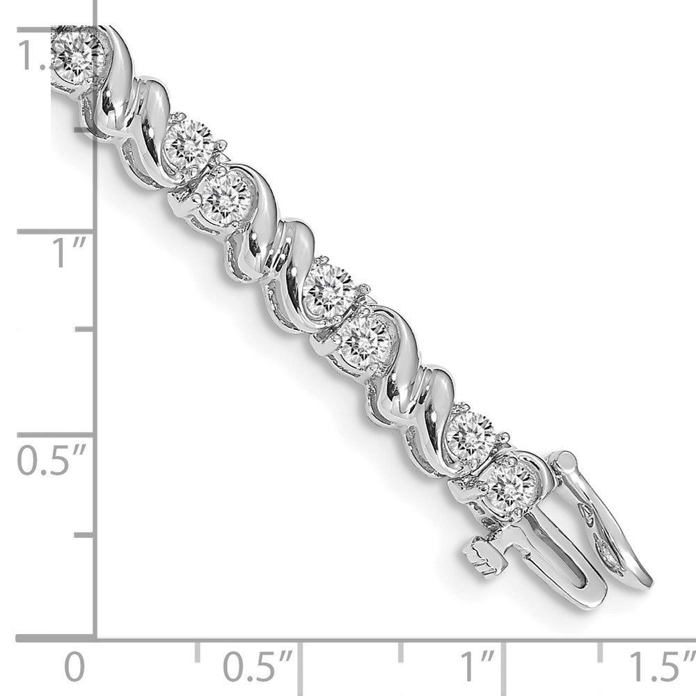 Holds 2.88 carat 28- Round Diamond Fancy Swirl Tennis Bracelet Mounting - WBC