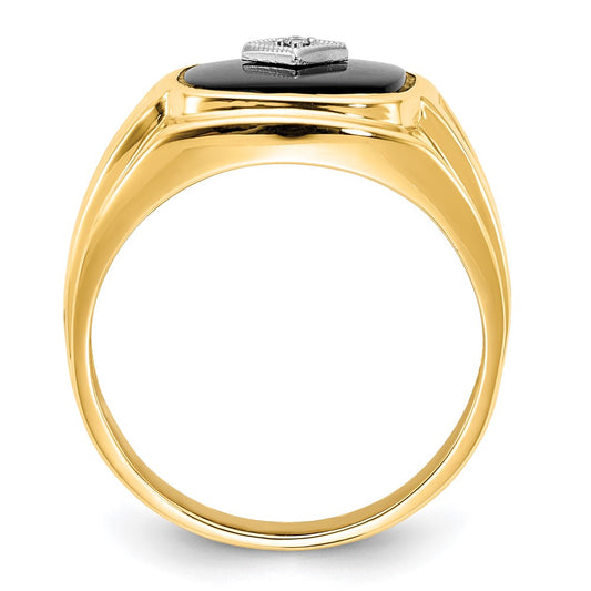 IB Goodman Cushion Onyx and AA Diamond Mens Ring - WBC
