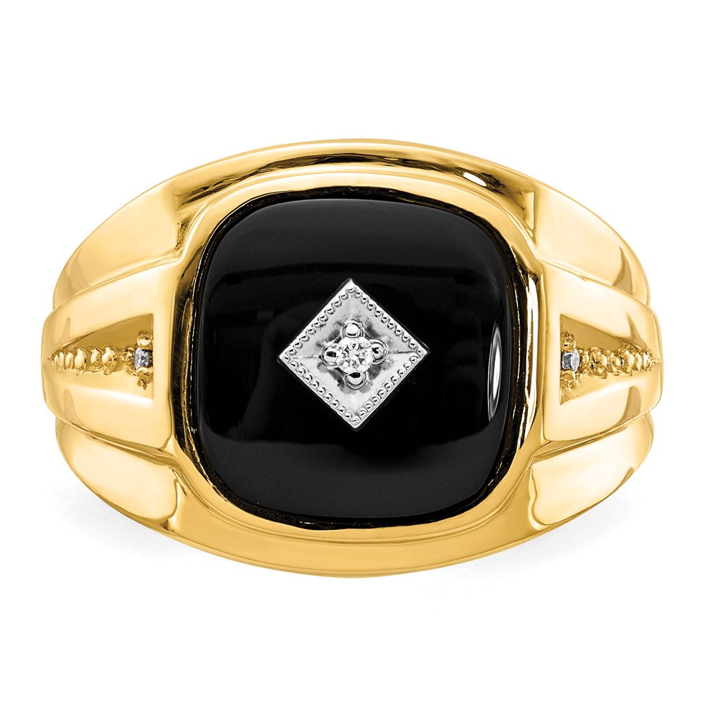 IB Goodman Cushion Onyx and AA Diamond Mens Ring - WBC