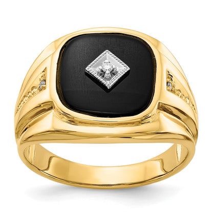 IB Goodman Cushion Onyx and AA Diamond Mens Ring - WBC