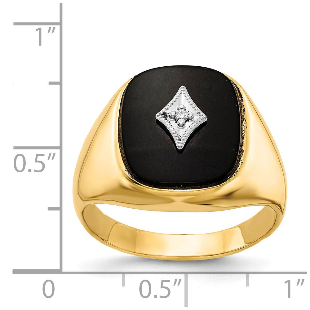 IB Goodman Cushion Onyx and AA Diamond Mens Ring - WBC