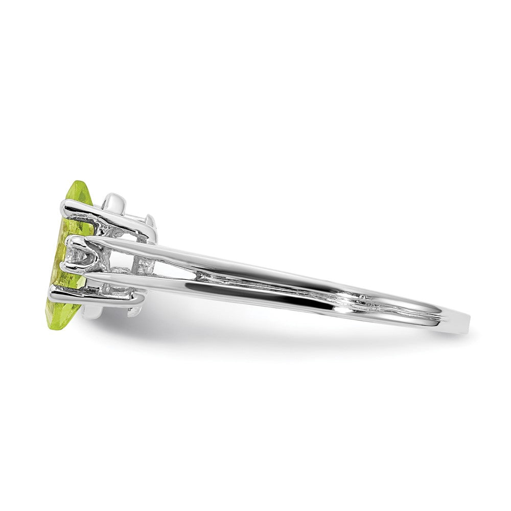 Marquise Peridot and 1/20 carat AA Diamond Ring - WBC