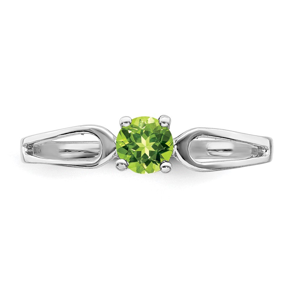 Round Peridot Split Shank Ring - WBC