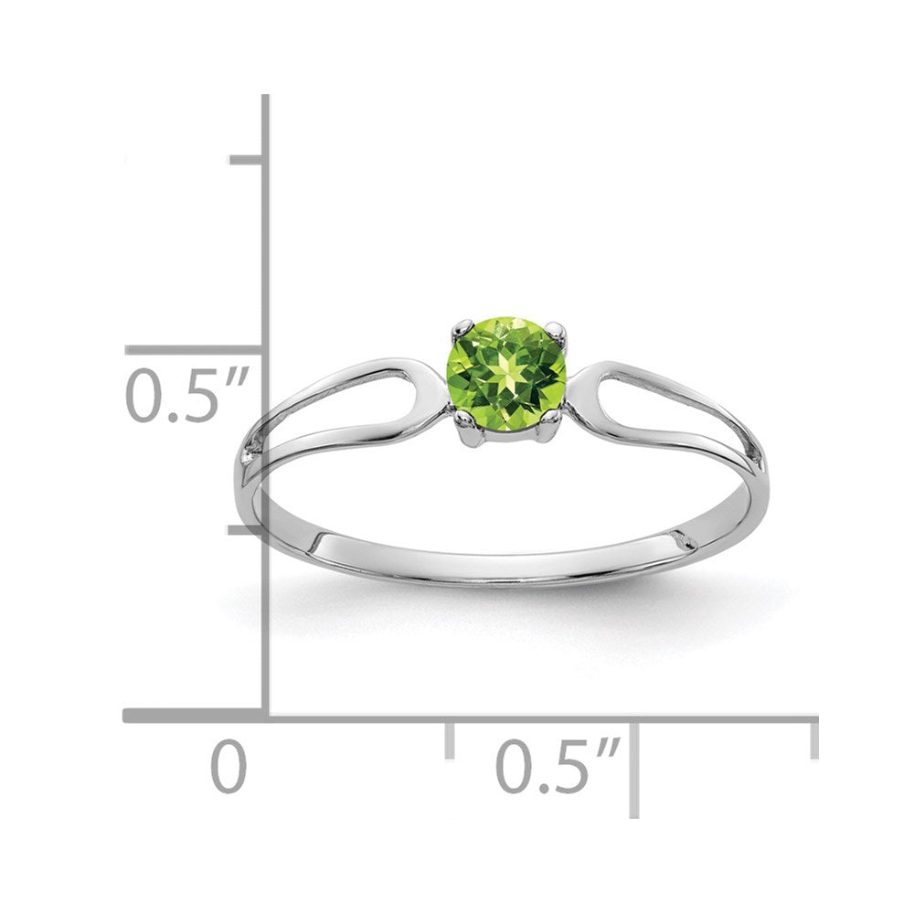Round Peridot Split Shank Ring - WBC