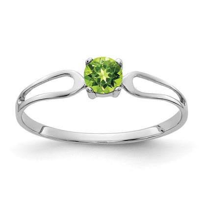Round Peridot Split Shank Ring - WBC