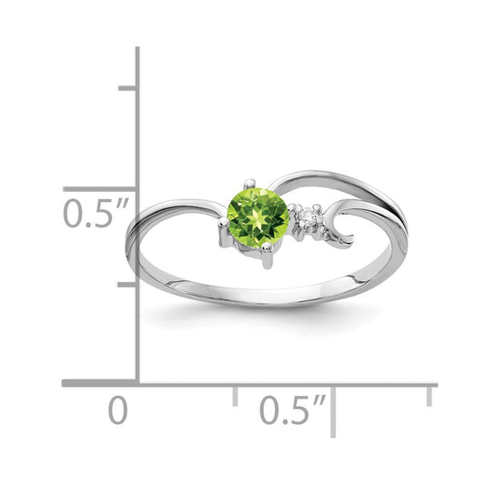 Round Peridot and AA Diamond Ring - WBC