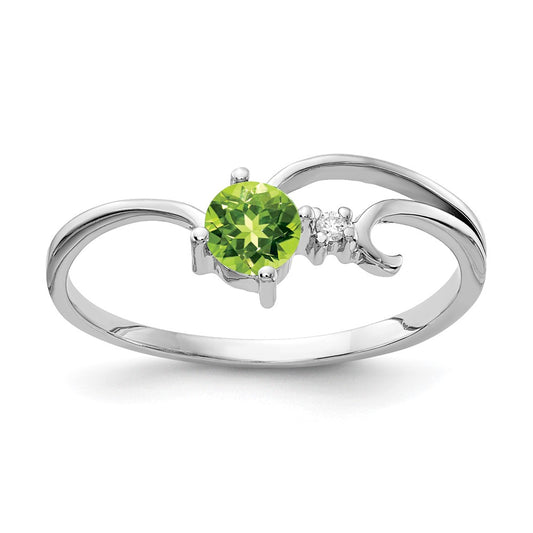 Round Peridot and AA Diamond Ring - WBC