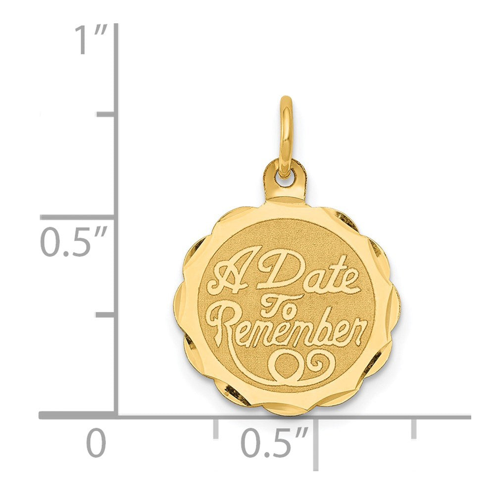 A DATE TO REMEMBER Engravable Disc Charm - WBC