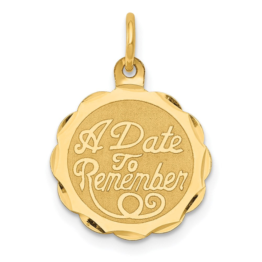 A DATE TO REMEMBER Engravable Disc Charm - WBC