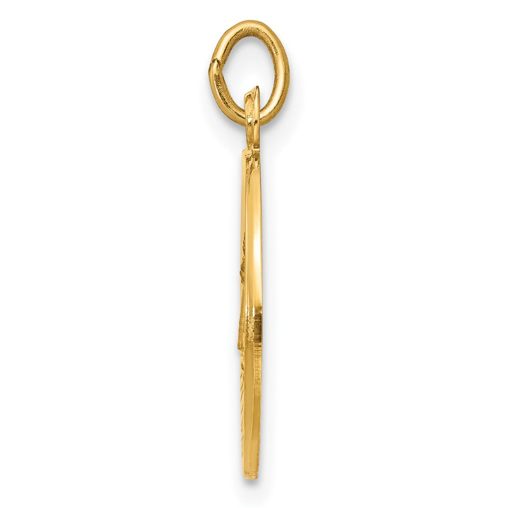 Polished and Satin Solid Caridad Del Cobre Medal Round Pendant - WBC