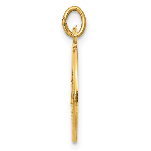 Polished and Satin Solid Caridad Del Cobre Medal Round Pendant - WBC