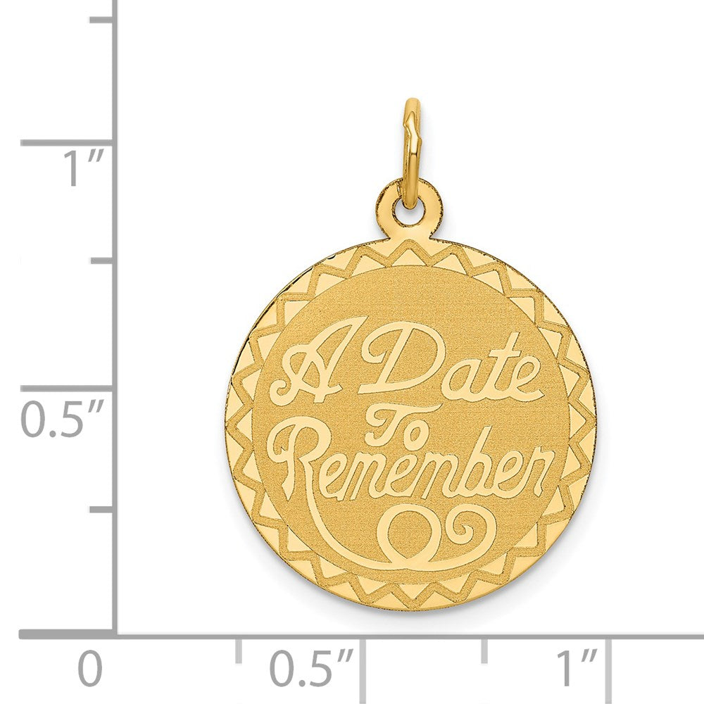 A DATE TO REMEMBER Engravable Disc Charm - WBC
