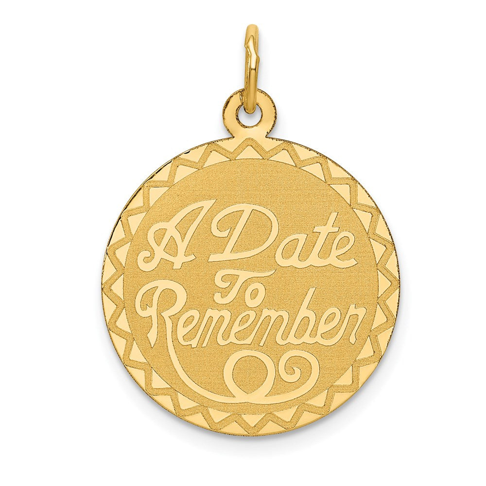 A DATE TO REMEMBER Engravable Disc Charm - WBC