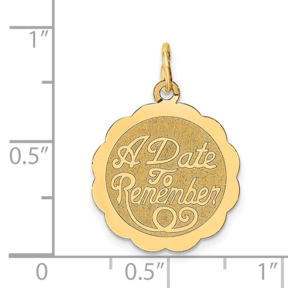 A DATE TO REMEMBER Engravable Disc Charm - WBC