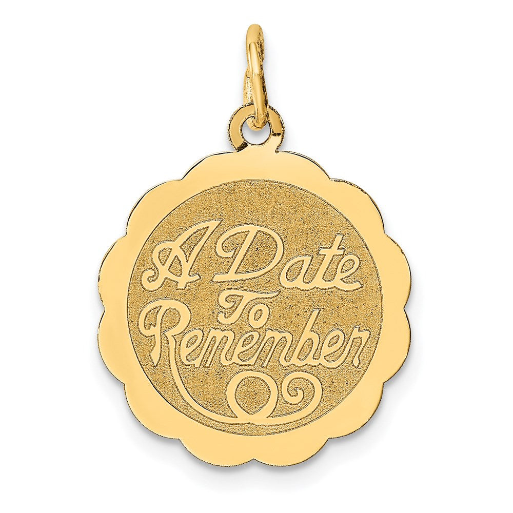 A DATE TO REMEMBER Engravable Disc Charm - WBC