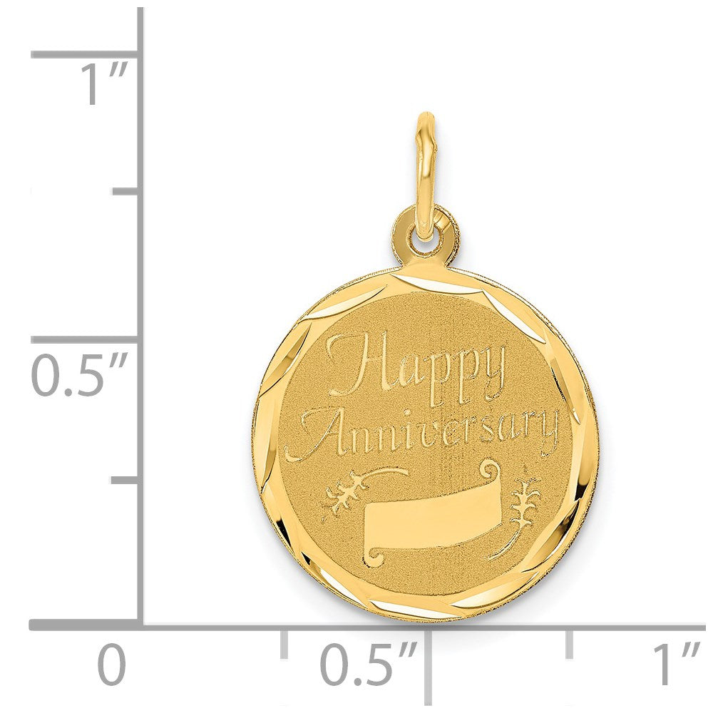 HAPPY ANNIVERSARY with Banner Engravable Disc Charm - WBC