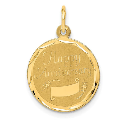 HAPPY ANNIVERSARY with Banner Engravable Disc Charm - WBC